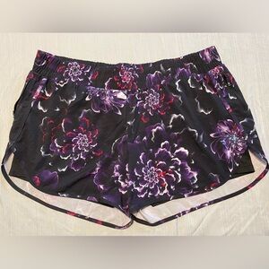 Floral Black and Purple Shorts